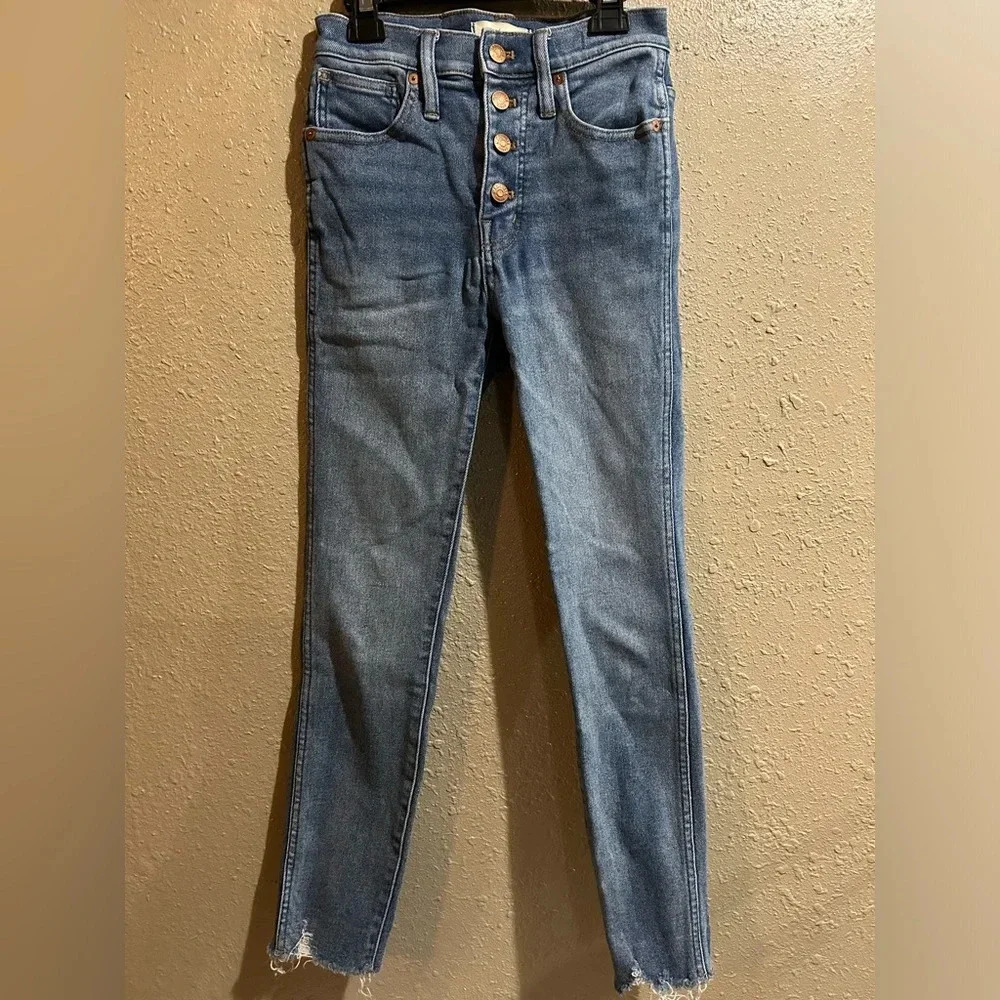 Madewell 10 Inch High-Rise Skinny Button Fly Jeans in Cordova Size 25
